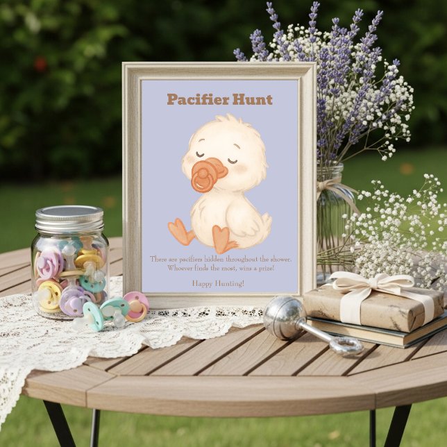 Blue A Silly Goose Pacifier Hunt Baby Shower   Invitation (Blue A Silly Goose Pacifier Hunt Baby Shower)