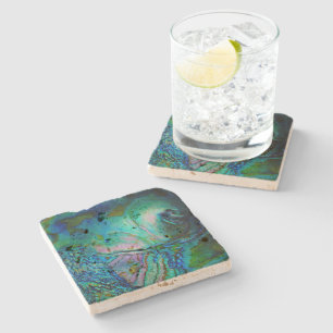 Blue Abalone Shell Stone Coaster