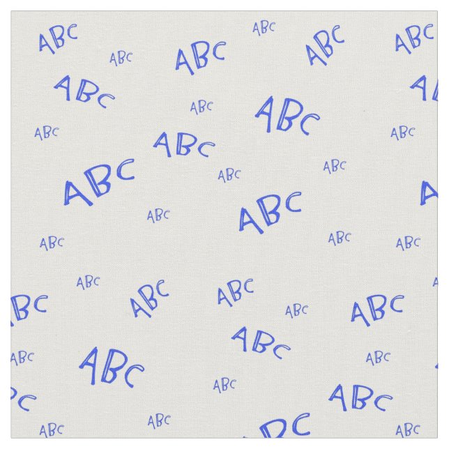 Blue ABC Fabric (Close Up)