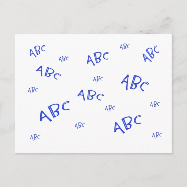 Blue ABC`s Postcard (Front)