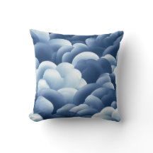 Blue abstract art cushion