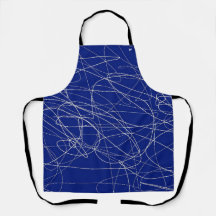 Blue abstract art pattern Apron