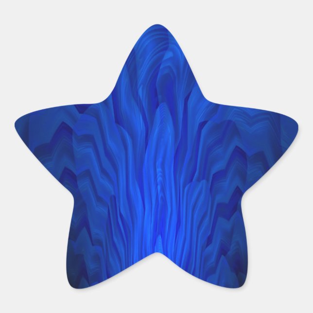 Blue Abstract Art Star Sticker (Front)