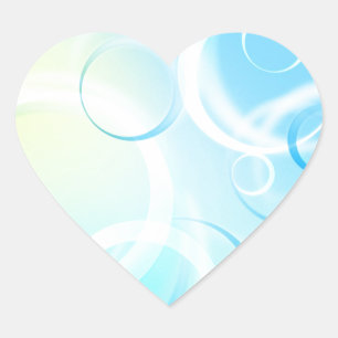 Blue Abstract Artwork Designs Heart Sticker