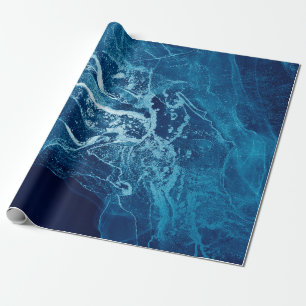 Blue Abstract. Blue and White color Blots. Clear w Wrapping Paper