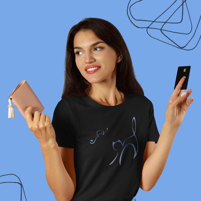 Blue Abstract Cat Shirt (Creator Uploaded)