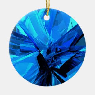 Blue Abstract Ceramic Tree Decoration