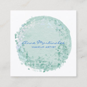 Blue Abstract Circle Square Business Card