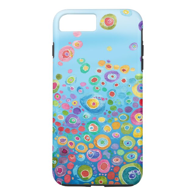 Blue abstract colourful phone case (Back)