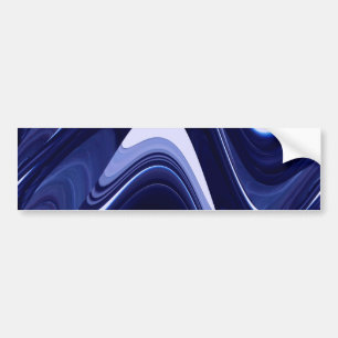 Blue Abstract Contemporary Modern Art Bumper Sticker