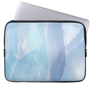 Blue, abstract, cool water color brush stroke art laptop sleeve