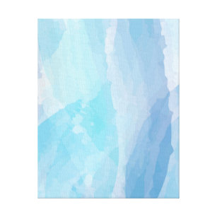 Blue, abstract, cool water colour brush stroke art canvas print