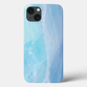Blue, abstract, cool water colour brush stroke art iPhone 13 case