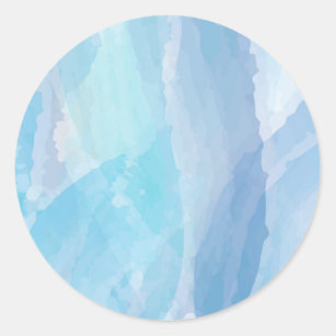 Blue, abstract, cool water colour brush stroke art classic round sticker