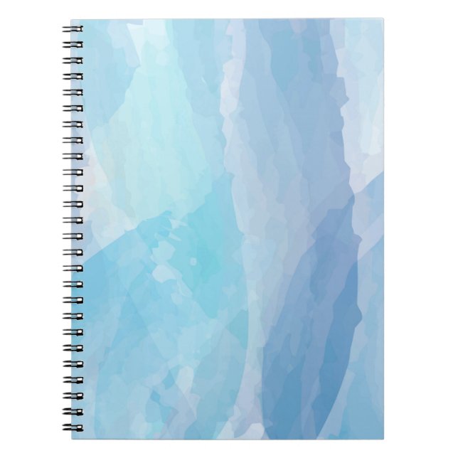 Blue, abstract, cool water colour brush stroke art notebook (Front)