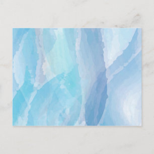 Blue, abstract, cool water colour brush stroke art postcard