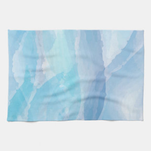 Blue, abstract, cool water colour brush stroke art tea towel