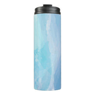 Blue, abstract, cool water colour brush stroke art thermal tumbler