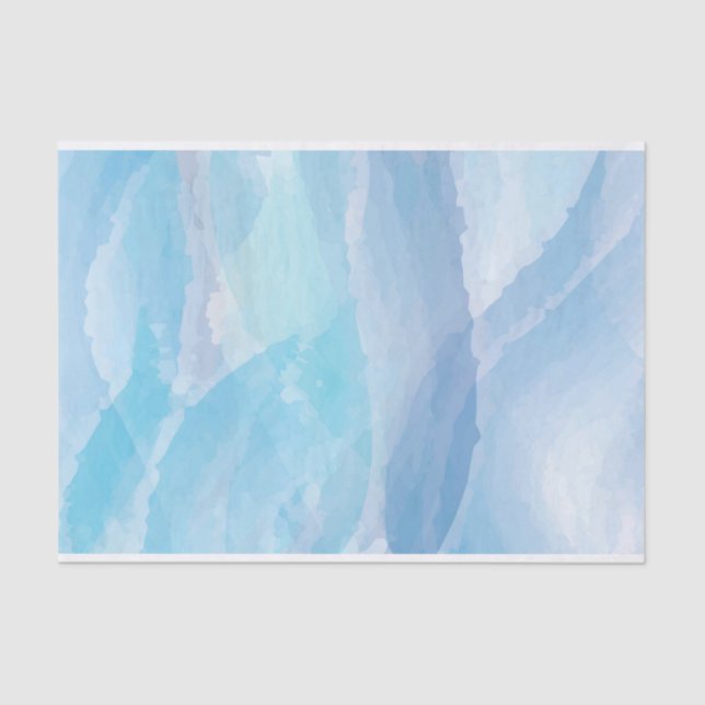 Blue, abstract, cool water colour brush stroke art tissue paper (Front)