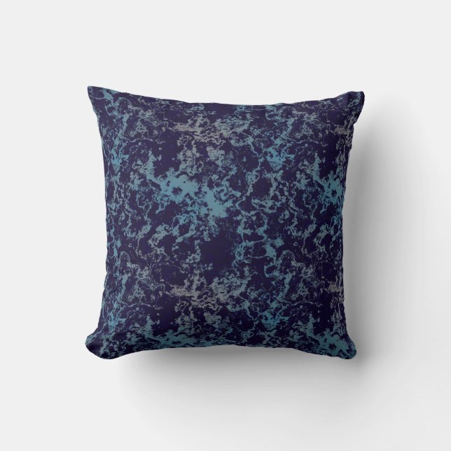 Blue Abstract Cushion (Front)