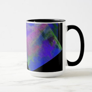 Blue Abstract Design Monogram Mug
