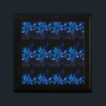 blue abstract design on gift box<br><div class="desc">This one is perfect for winter holidays and features a blue abstract artwork design.</div>