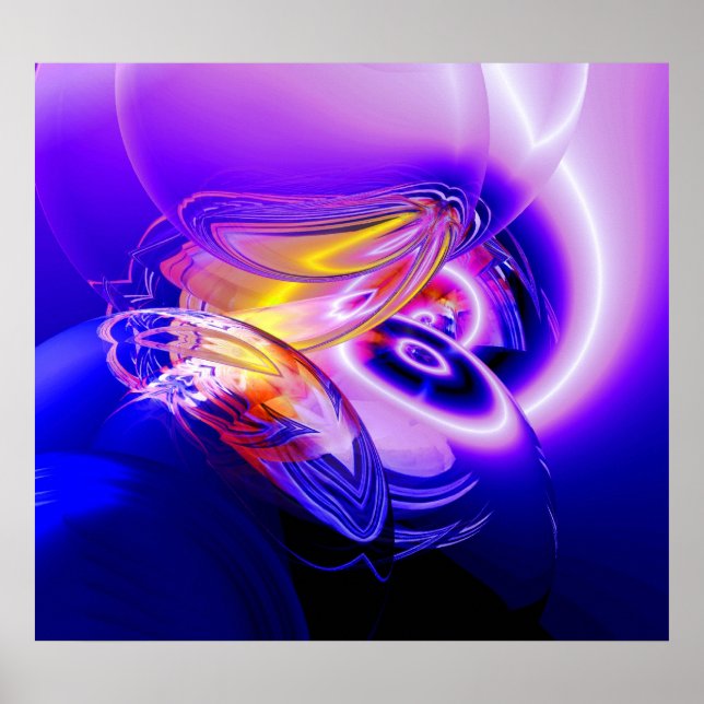 Blue Abstract Digital Art Posters (Front)