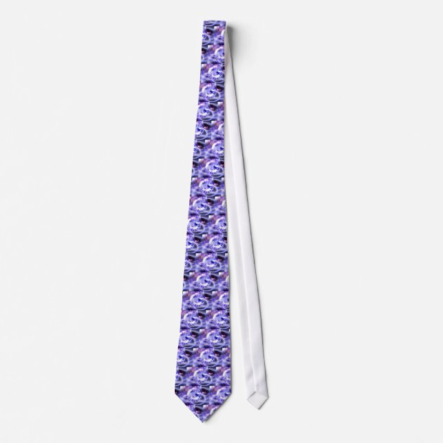 Blue Abstract Digital Art Tie (Front)