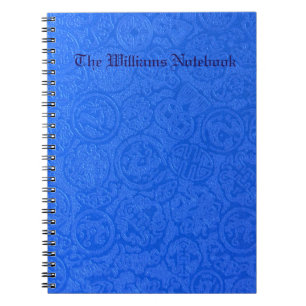Blue Abstract Doodle Pattern Notebook