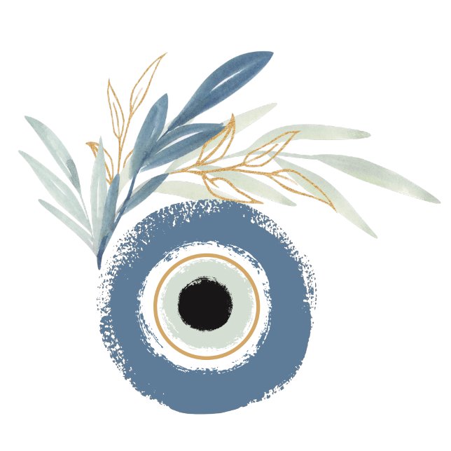 Blue abstract evil eye with leaves magnet classic round sticker (Creator Uploaded)