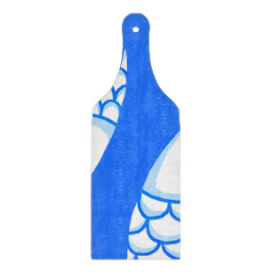 Blue Abstract Fish Scales Pattern cutting board