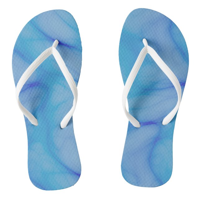 blue Abstract Flip Flops (Footbed)