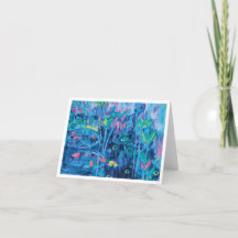 Blue Abstract Floral Painting