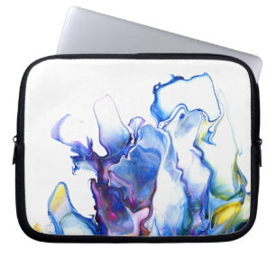 Blue Abstract Fluid Art Laptop Sleeve