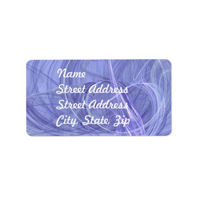 Blue Abstract Fractal Address Sticker (Front)
