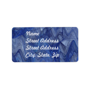 Blue Abstract Fractal Address Sticker
