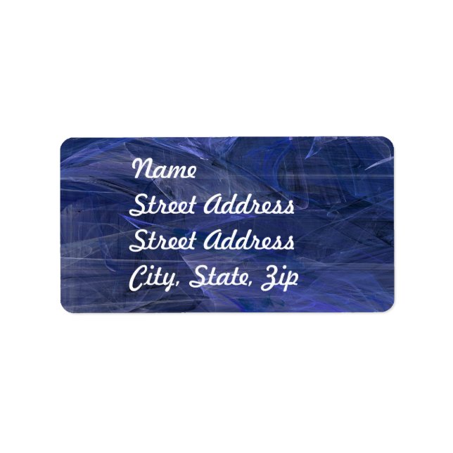 Blue Abstract Fractal Address Sticker (Front)