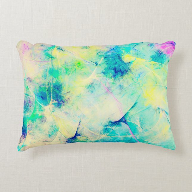 blue abstract fractal background 3d rendering3d, a decorative cushion (Front)