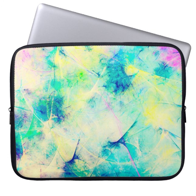 blue abstract fractal background 3d rendering3d, a laptop sleeve (Front)