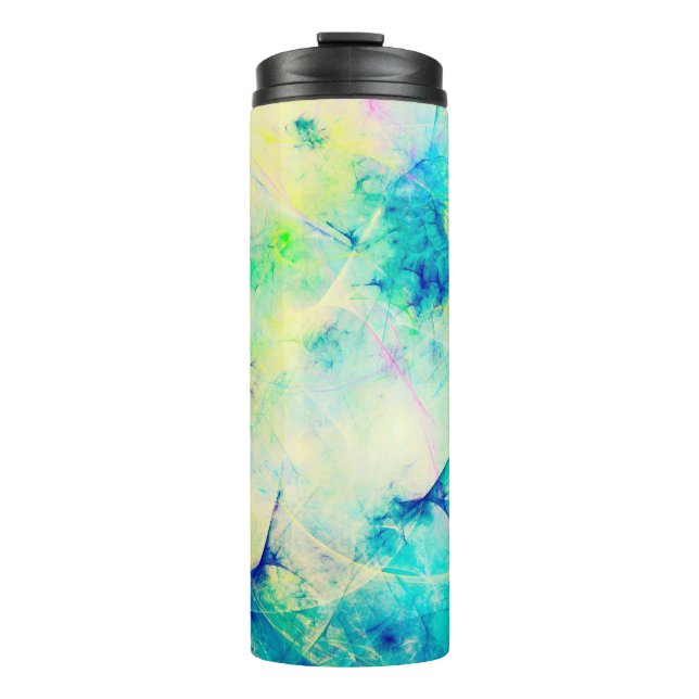 blue abstract fractal background 3d rendering3d, a thermal tumbler (Front)