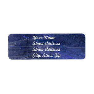 Blue Abstract Fractal Return Address Sticker