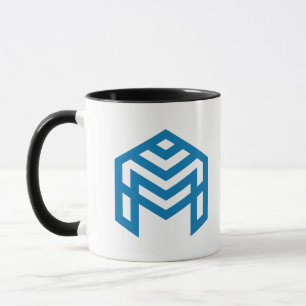 Blue Abstract Geometric M Mug