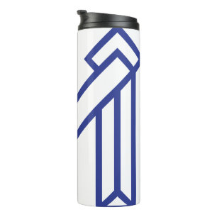 Blue Abstract Geometric M Thermal Tumbler
