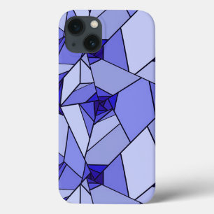 Blue Abstract Geometric Pattern iPhone 13 Case