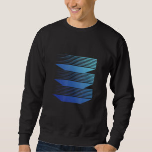 Blue Abstract Geometric Symbols Art Sweatshirt