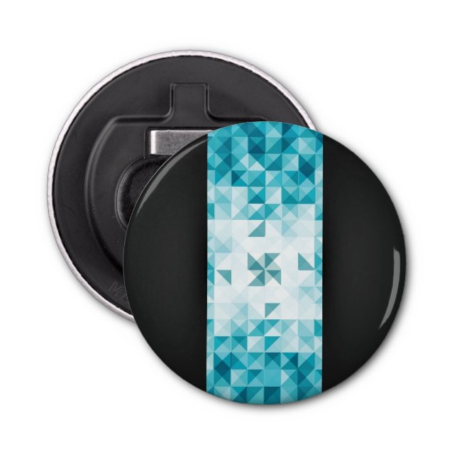 Blue Abstract Geometrical Background Template Bottle Opener (Front)