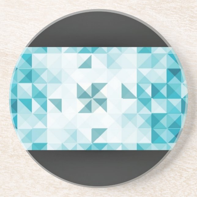 Blue Abstract Geometrical Background Template Coaster (Front)