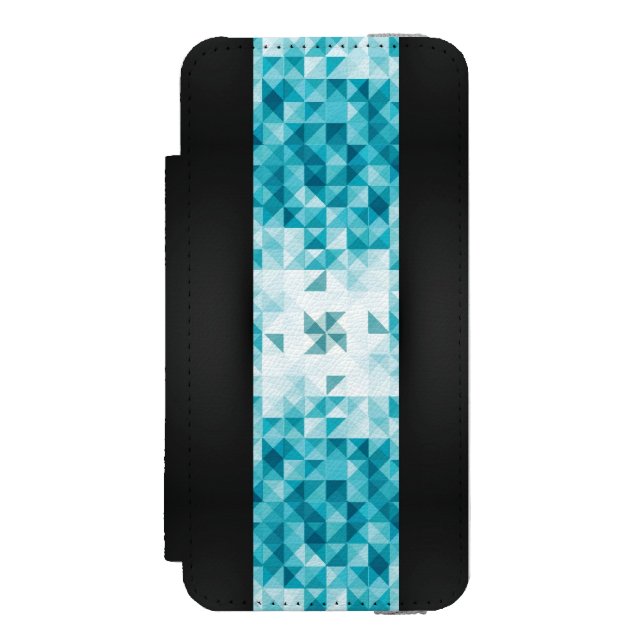 Blue Abstract Geometrical Background Template Incipio iPhone Wallet Case (Folio Front)