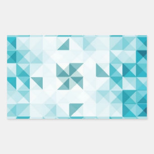 Blue Abstract Geometrical Background Template Rectangular Sticker