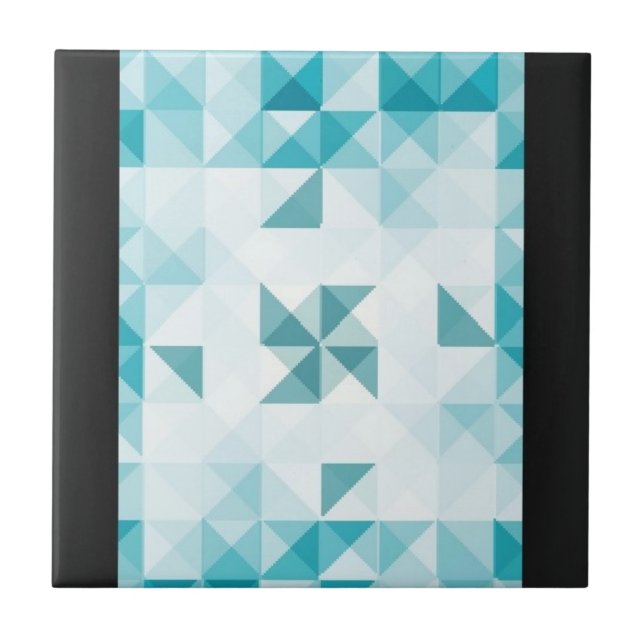 Blue Abstract Geometrical Background Template Tile (Front)